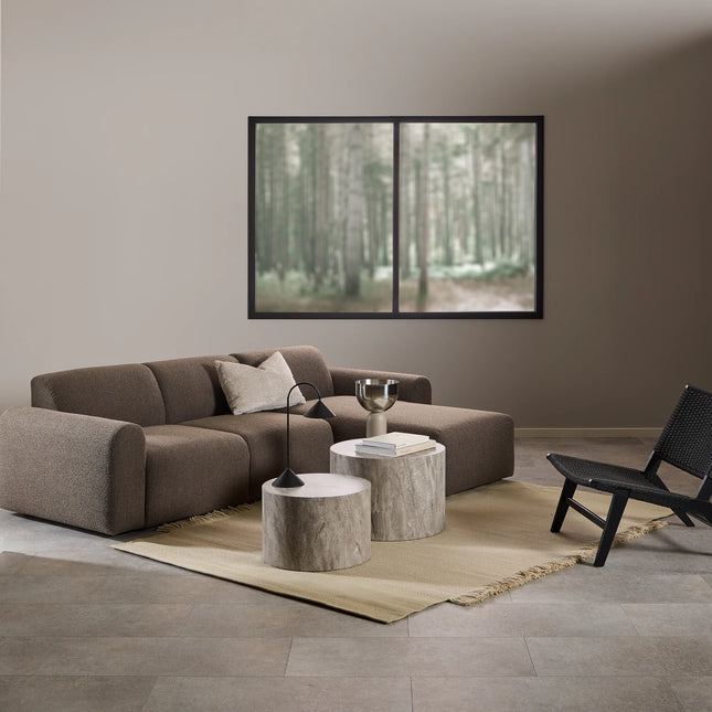 Midfield 2 Seater Chaise Longue in Boucle Fabric – Left & Right Facing