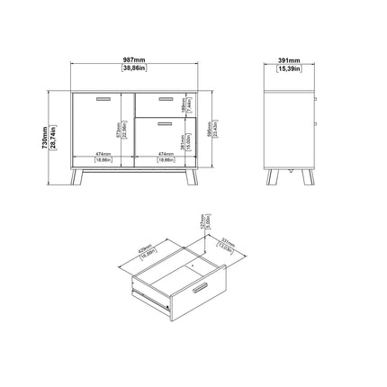 Ikast - Sideboard 2 Doors + 1 Drawer
