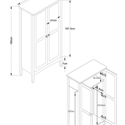 Como - Wardrobe - 2 Door Blue Panelled
