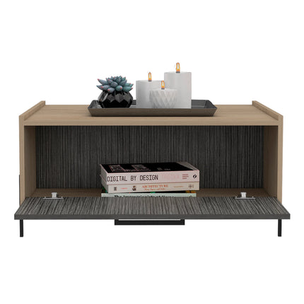 Harvard - Coffee Table - Washed Oak with Drop-Down Door