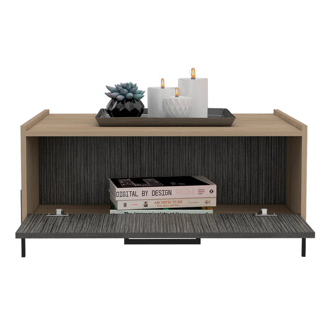 Harvard - Coffee Table - Washed Oak with Drop-Down Door