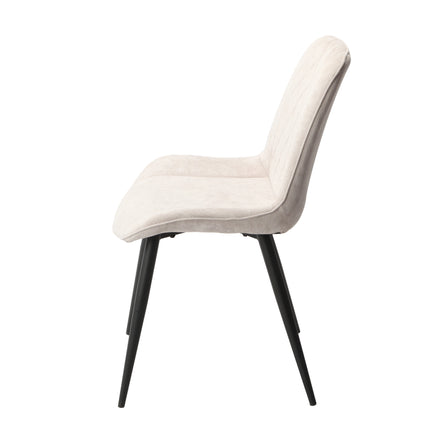 Aspen - Dining Chair Pair - Diamond Stitch Fabric & Metal Legs