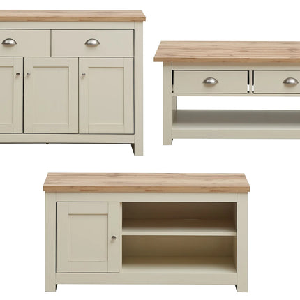 Lisbon - Set - 3 Door TV Unit, 2 Drawer Sideboard, Coffee Table