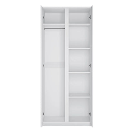 Fribo White 2 Door Wardrobe Laminate 200cm