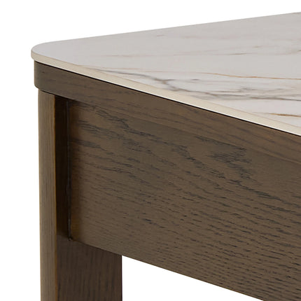 Southampton Rectangular Coffee Table with Drawer and Shelf in Cream Ceramic