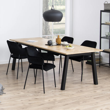 Lima - Dining Chair with Armrest in Black Set of 2