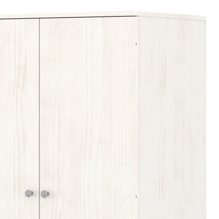 Augusta Curve - Wardrobe - 2 Door 2 Drawer White