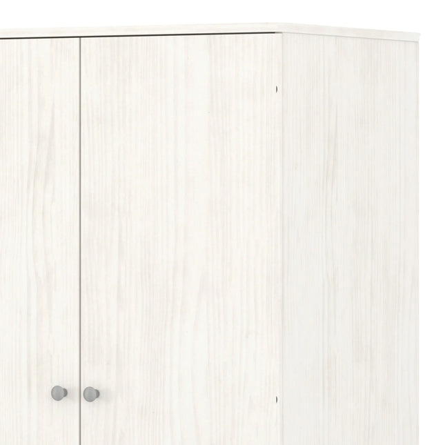 Augusta Curve - Wardrobe - 2 Door 2 Drawer White