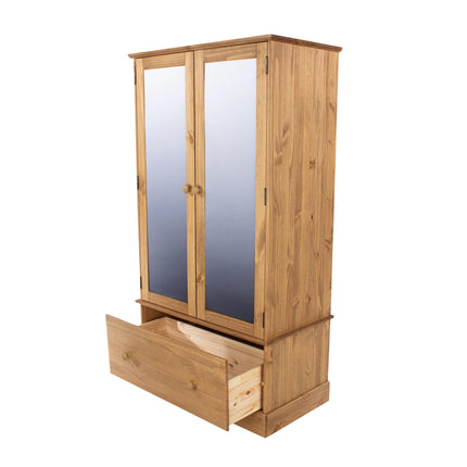 Cotswold - Wardrobe - 2 Door Mirrored & Drawer