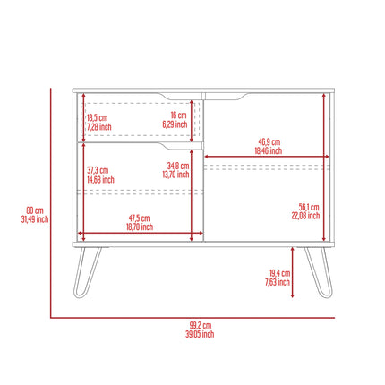 Manhattan - Sideboard - 2 Door 1 Drawer & Hairpin Legs