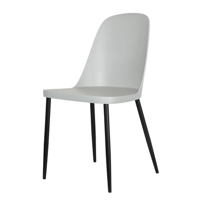 Aspen - Dining Chair Pair - Modern Plastic with Round Metal Legs
