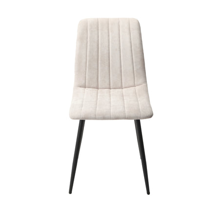 Aspen - Dining Chair Pair - Textured Fabric & Black Metal Legs