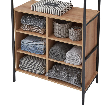 Claire - 8 Shelf Open Wardrobe - Riviera Oak