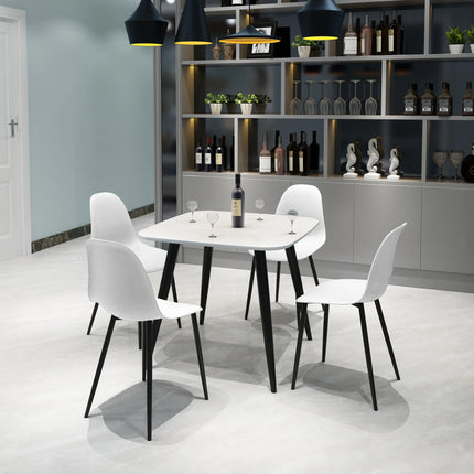 Aspen - Dining Chair Pair - Curved Plastic Seats & Metal Legs