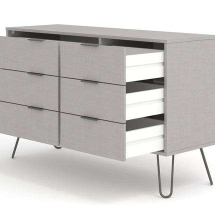 Augusta - Chest of Drawers - 6 Drawer Industrial & Hairpin Legs