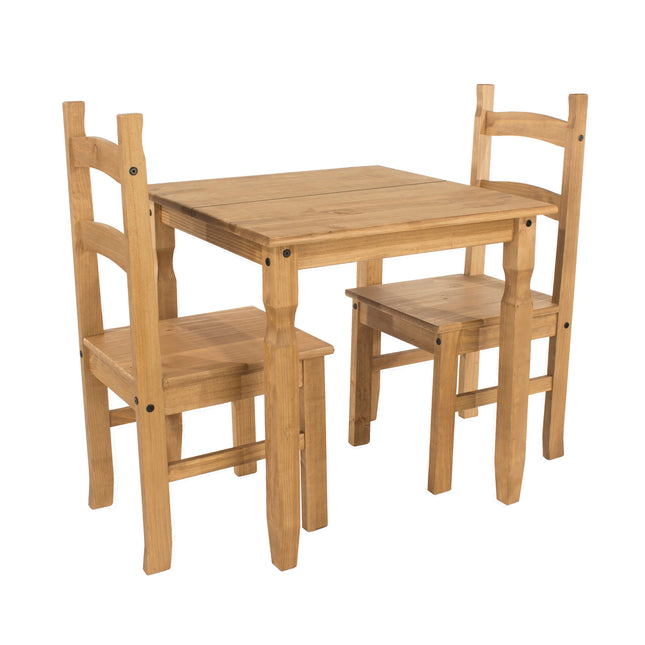 Corona - 3 Piece Dining Set - Square Solid Pine