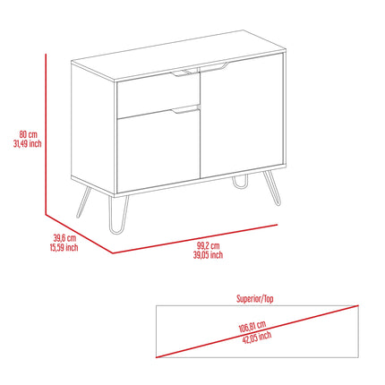 Manhattan - Sideboard - 2 Door 1 Drawer & Hairpin Legs