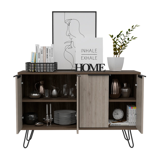 Nevada - Sideboard - 4 Door Smoked Oak & Hairpin Legs