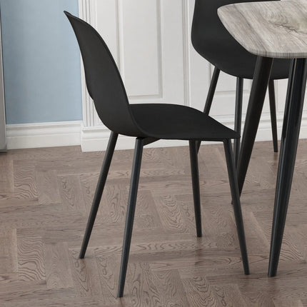 Aspen - Dining Chair Pair - Curved Plastic Seats & Metal Legs