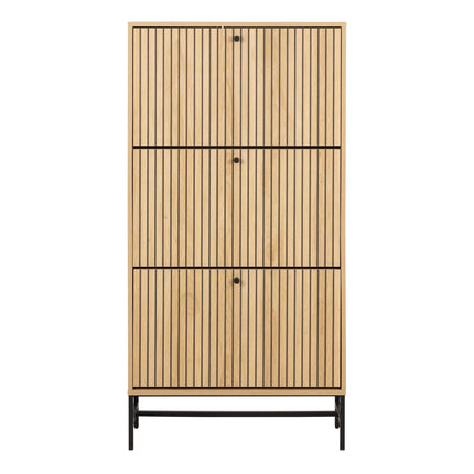 Albany Shoe Storage 3 Door Oak Effect Flip Down 72cm
