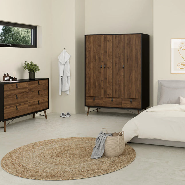 Ry Bedroom Set 3 Door Wardrobe 11 Drawers Modern 200cm High