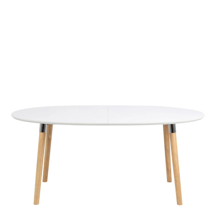 Belina - Oval Dining Table in White & Oak
