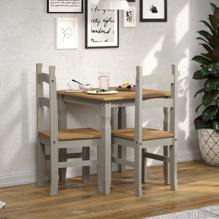 Corona - 3 Piece Dining Set - Square Solid Pine