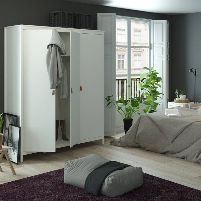 Barcelona - 3 Piece Bundle, Bedside, Chest and 3 Door Wardrobe