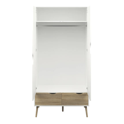 Oslo 2 Door 2 Drawer Wardrobe – Scandinavian Storage, Choice Of Finishes