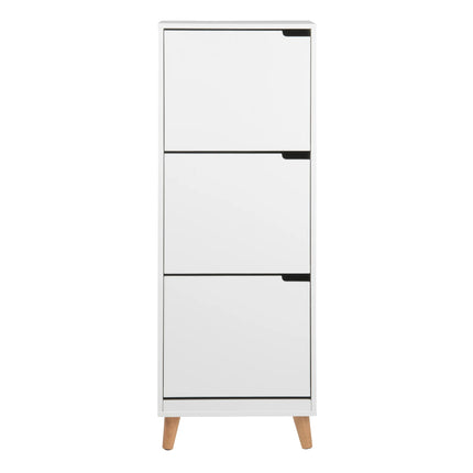 Mitra - Shoe Cabinet 3 Flip Down Doors in White