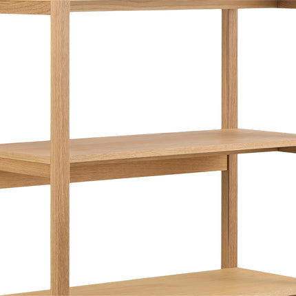 Ludza Rectangular Oak Bookcase With 6 Shelves – Stylish Storage