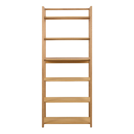 Ludza Rectangular Oak Bookcase With 6 Shelves – Stylish Storage