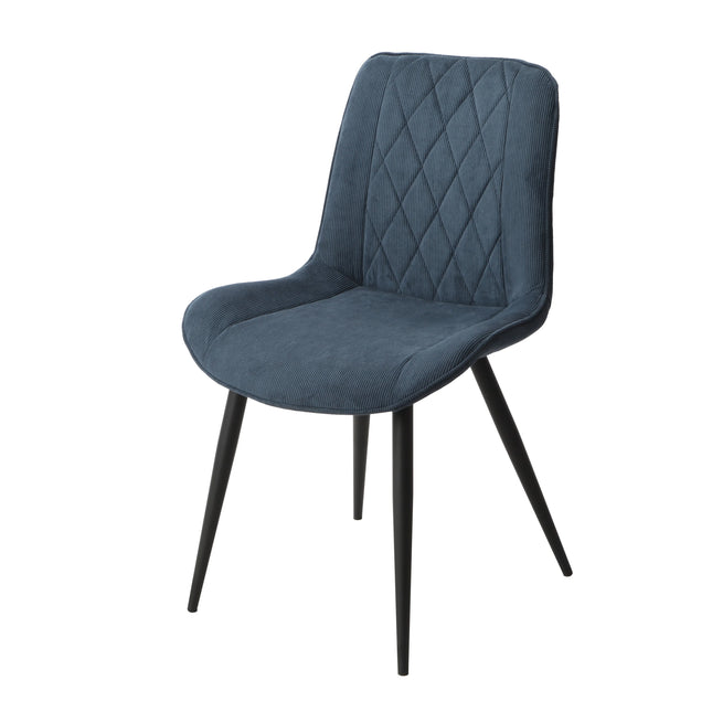 Aspen - Dining Chair Pair - Diamond Stitch Fabric & Metal Legs