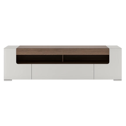 Toronto - 190cm wide TV Cabinet In White and Oak