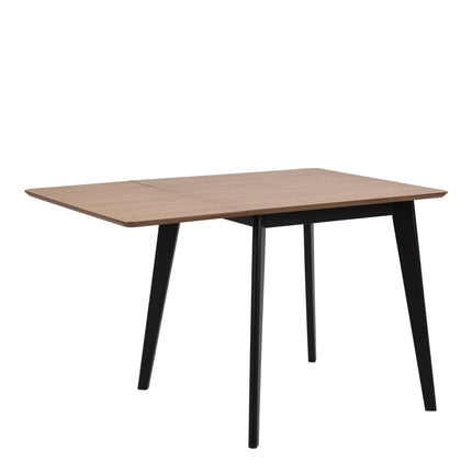 Roxby Extending Dining Table & 4 Chairs Set in Oak & Black