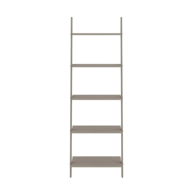 Corona Grey - Ladder Bookcase - 5 Shelf Wax Pine