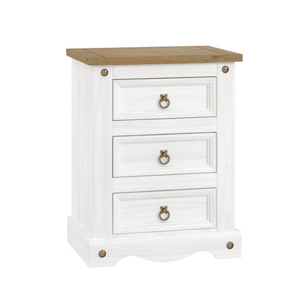 Corona - Bedside Cabinet - 3 Drawer Solid Pine Traditional