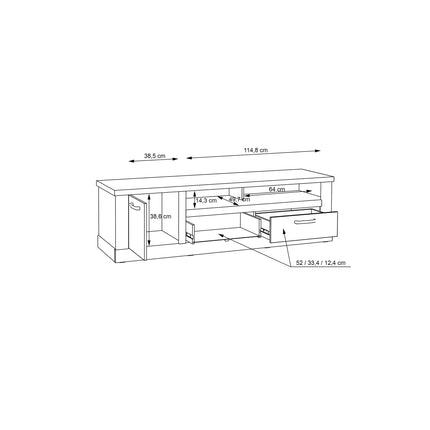 Corona - 2 Drawer 1 Door Coffee TV Unit