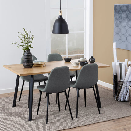 Cenny Dining Table Oak Effect Metal Legs 160cm Industrial