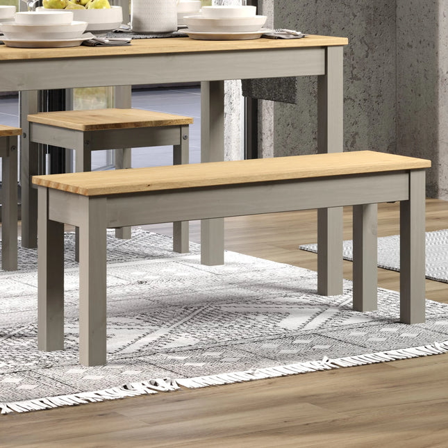 Linea - Dining Bench - Two-Tone Solid Pine Grey