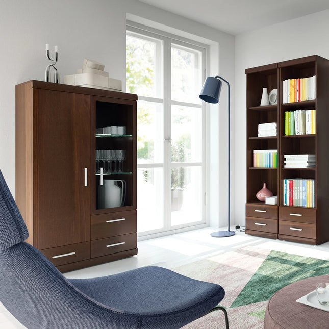 Imperial - 2 Door 3 Drawer Glazed Display Cabinet