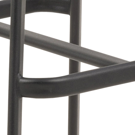 I_Oregon Bar Chair Set Of 2 – Vintage PU Black With Matt Black Steel Base