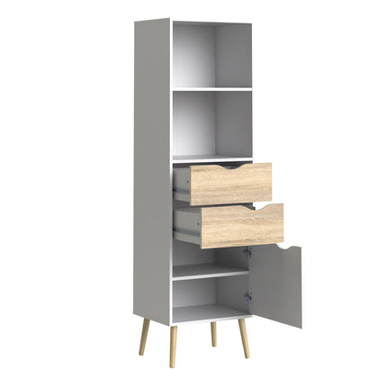 Oslo - Bookcase 2 Drawers 1 Door