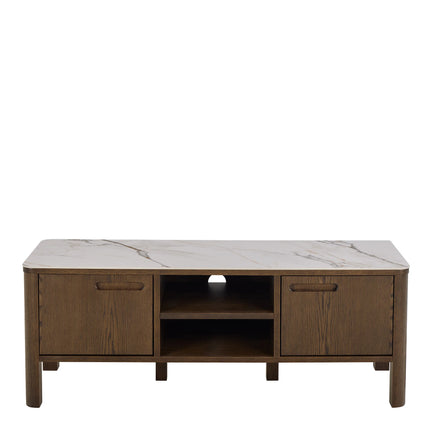 Southampton TV Unit 2 Doors 1 Shelf Ceramic Cream Scandinavian Design