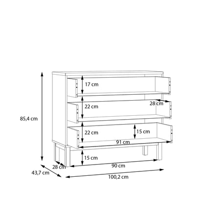 Wensley - 3 Drawer Chest