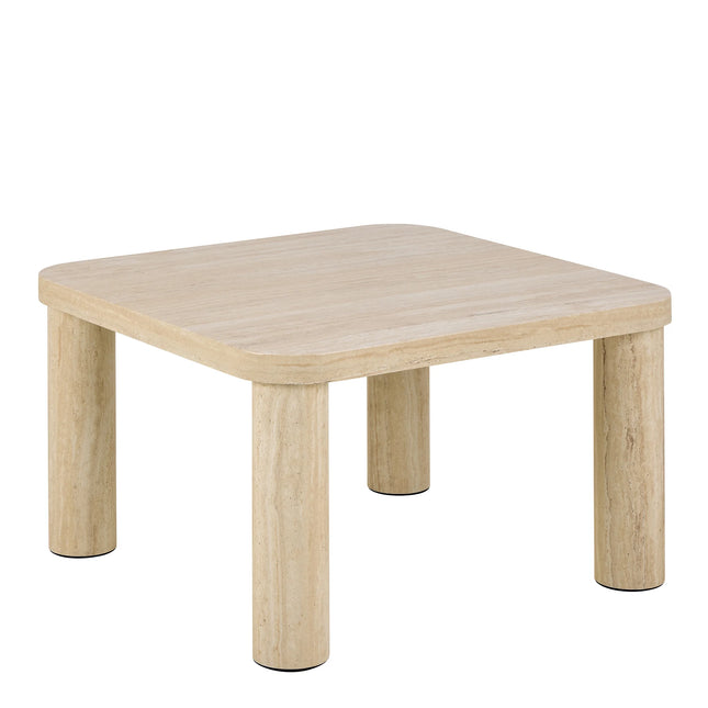 Solano Square Coffee Table 60 x 60 cm in Travertine & Alpine White