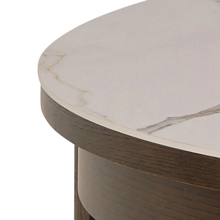 Southampton Round Extendable Dining Table in Cream Ceramic 120x75cm