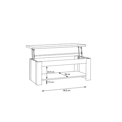 Corona Coffee Table with Shelf Oak Effect 110cm Rustic