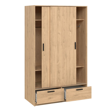 Line 2-Door 2-Drawer Wardrobe With Sliding Doors – Choice Of Finishes
