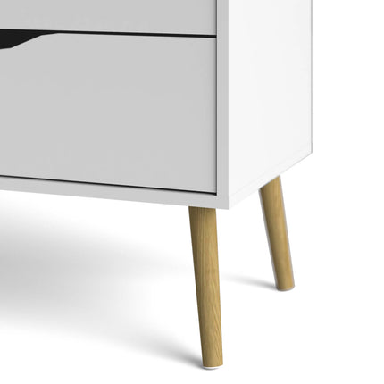 Oslo Chest Of 4 Drawers In White And Oak – Scandinavian Storage Chest